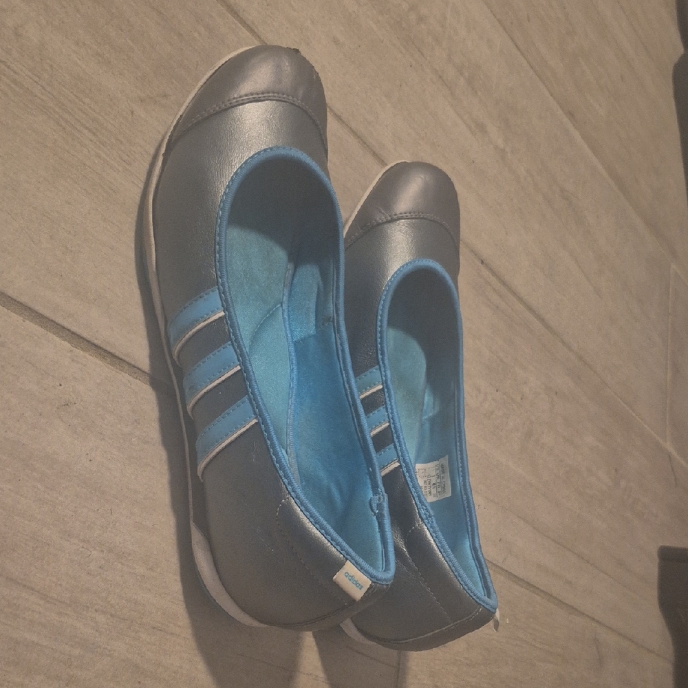 Adidas Blue and Gray Slip-On Ballet Shoes